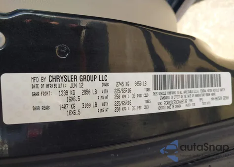 2012 Dodge Grand Caravan Sxt z USA, uszkodzony, nr VIN 2C4RDGCG9CR406138